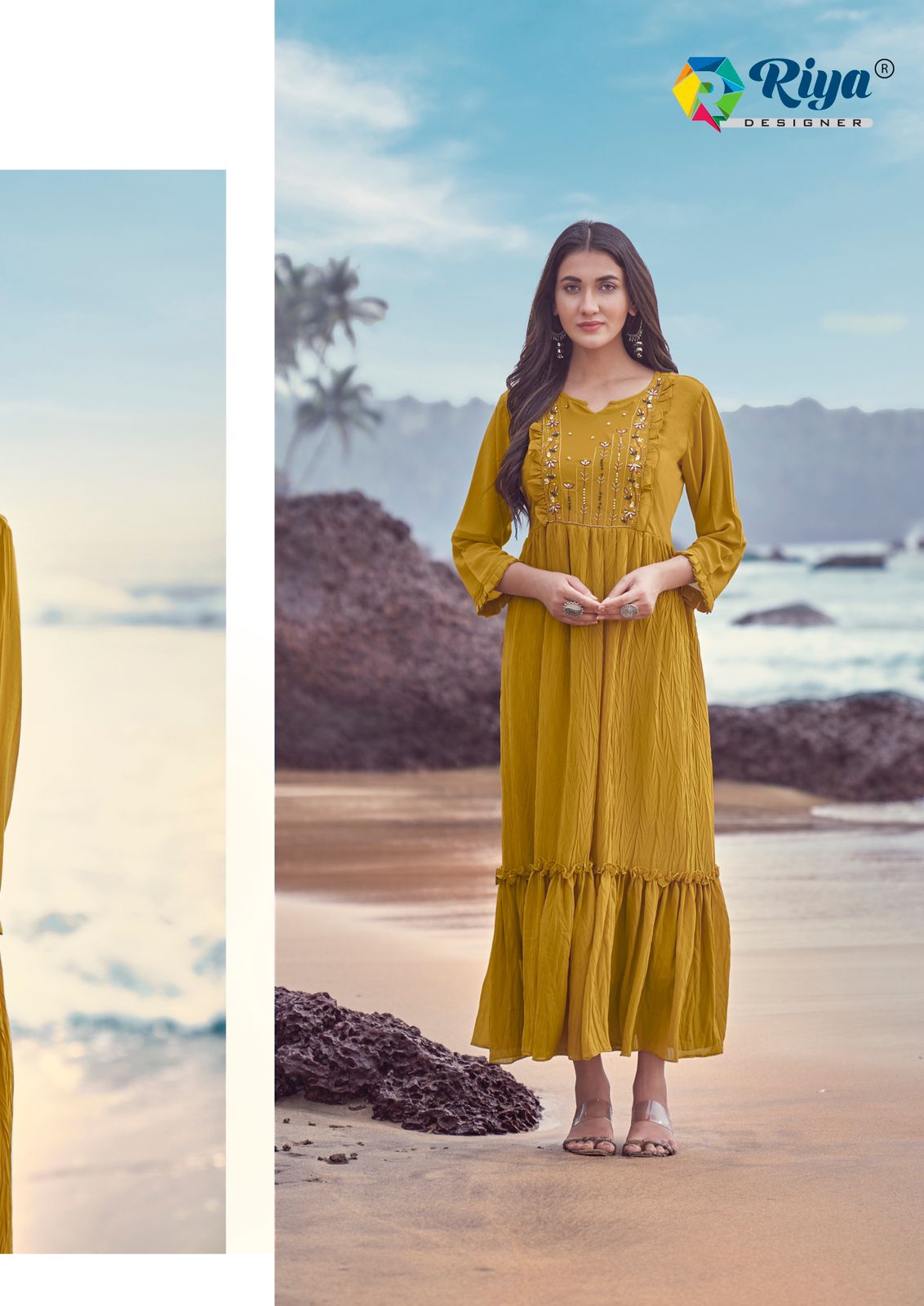 Riya Artery New Fancy Ethnic  Wear Long Designer Anarkali Kurti Collection